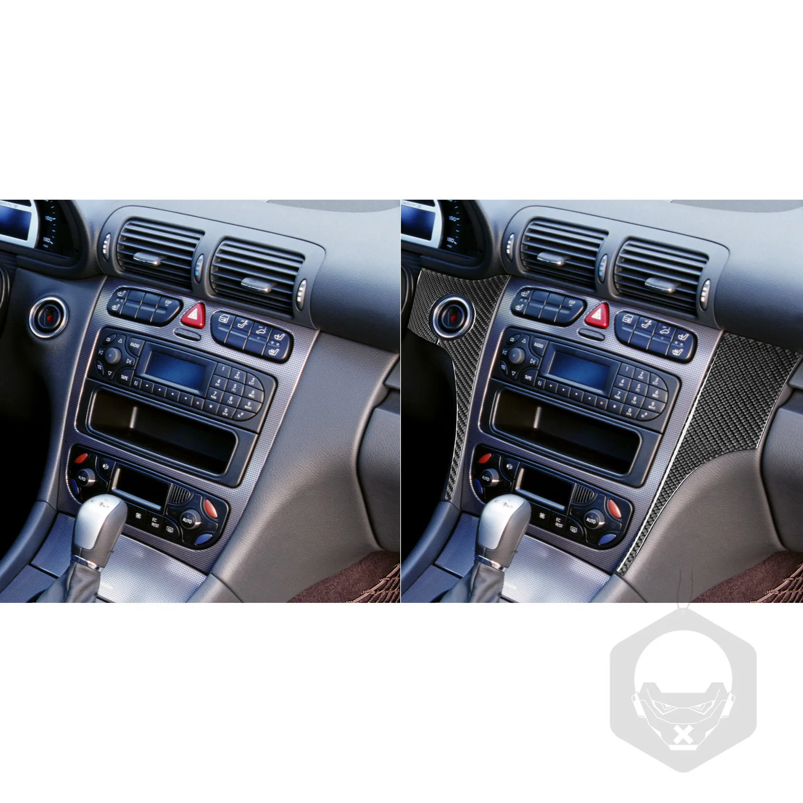 Real Carbon Fiber Car Accessories Driver Dashboard Decorative Cover Soft Sticker For Mercedes Benz C Class W203 2005 2006 2007 view 4