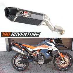 Slip On For 790 Adventure / R 890 ADV 800MT Full Motorcycle Yoshimura Exhaust Modify Link Pipe Moto Muffler DB Killer