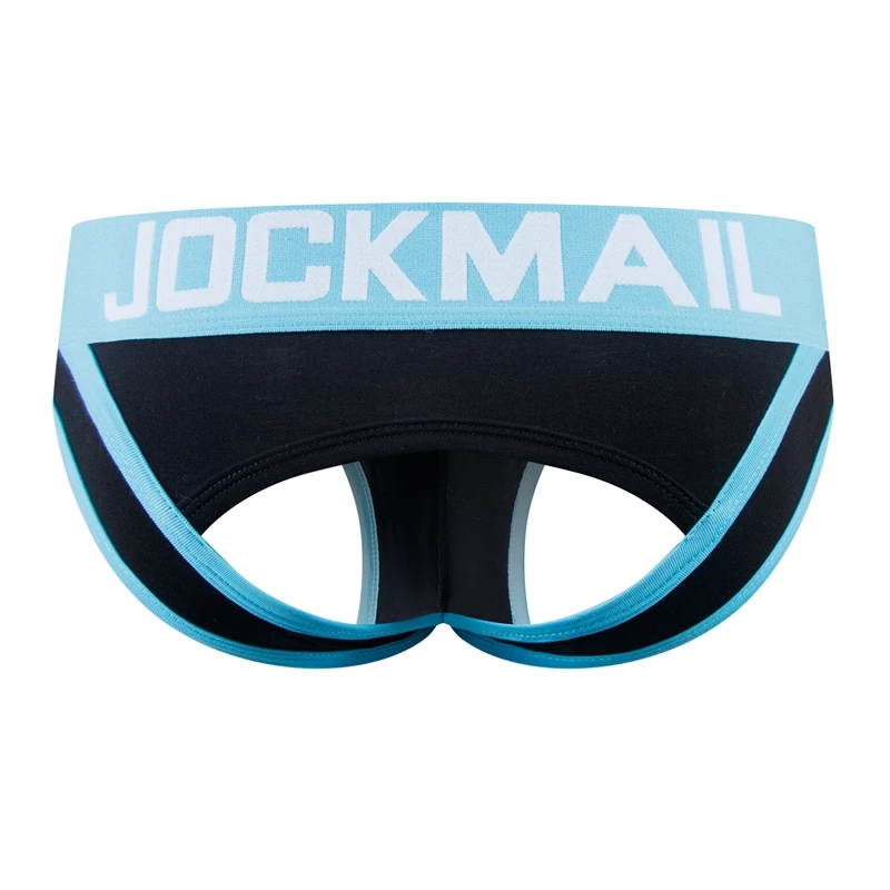 JOCKMAIL Brand Men Underwear open back Sexy Hollow Crotch BOTTOMLESS Cotton Men Briefs Backless Buttocks cueca Gay Underwear