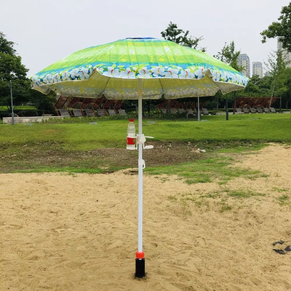 

Multifunctional Beach Umbrella Drink Holder Lightweight Space Saving Umbrella Cup Holder Plastic with Adjustable Clamp