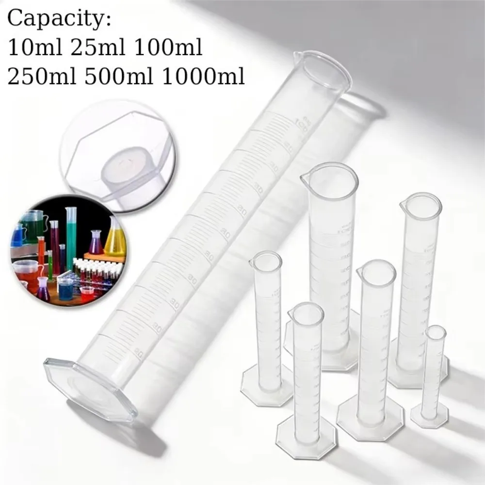 

Transparents Graduated Cylinder Plastic Professional Measuring Cups Sturdy Trial Test Liquid Tube Laboratory Supplies