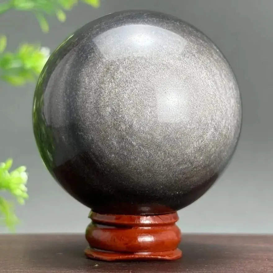 حجر السج الطبيعي المجال كريستال الكرة الفضة سبج الكرة العلاج العرافة مذبح السحر الطاقة ديكور المنزل مع قاعدة #6