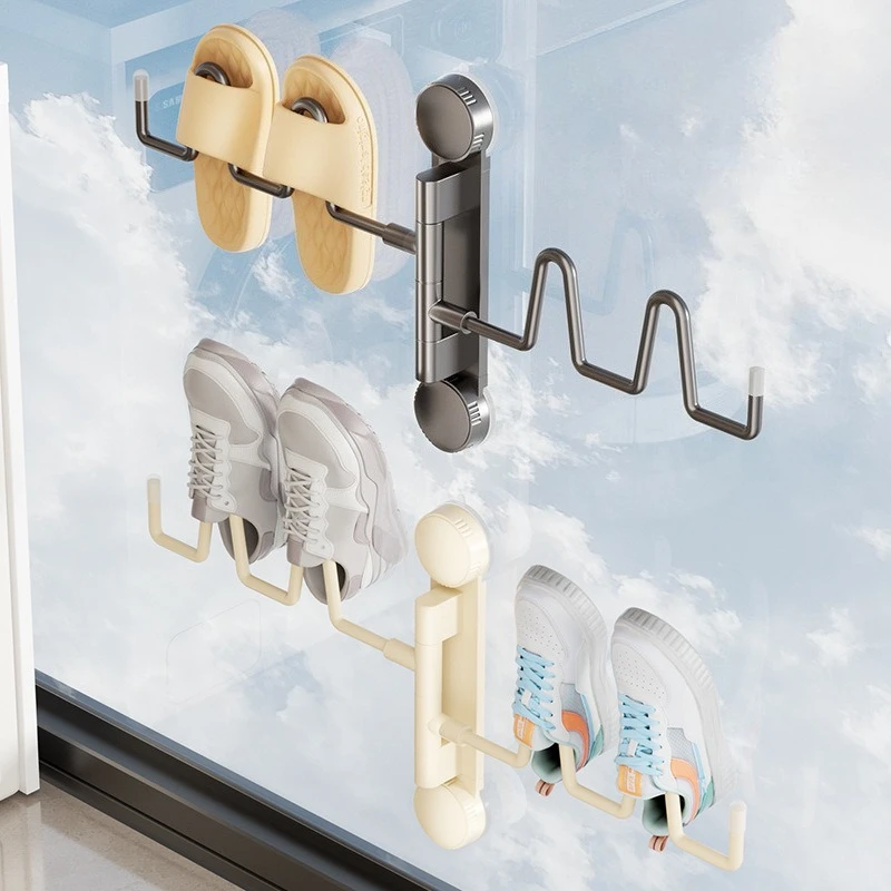 

Складная сушилка для обуви, сушилка для обуви на балконе, внутренняя и наружная присоска, настенная полка для хранения обуви, дренажная стойка