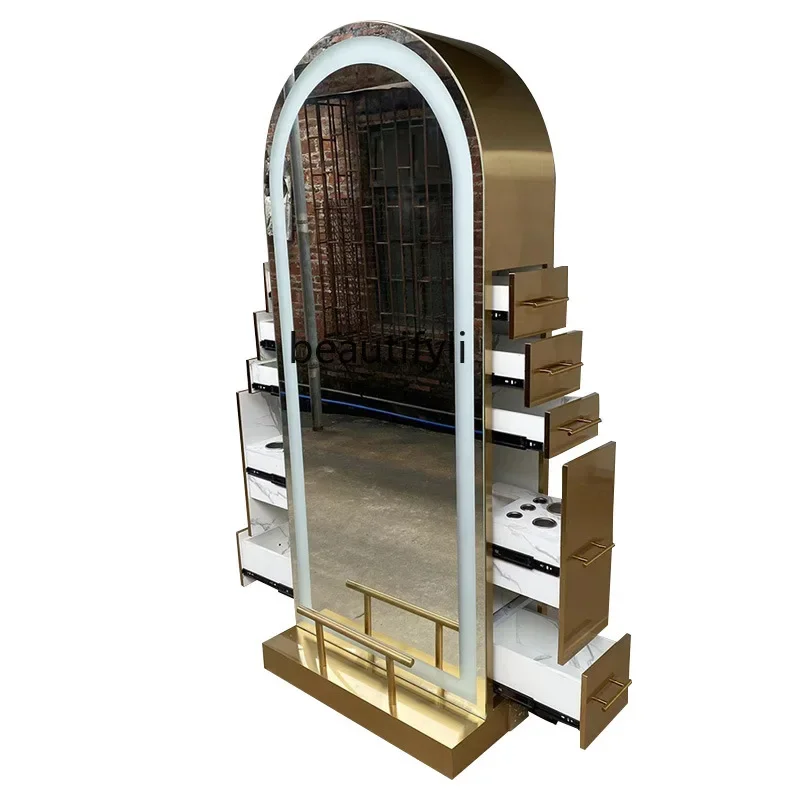 

NewHair salon LED mirror with lamp beauty salon mirror table barber shop single-sided double-sided