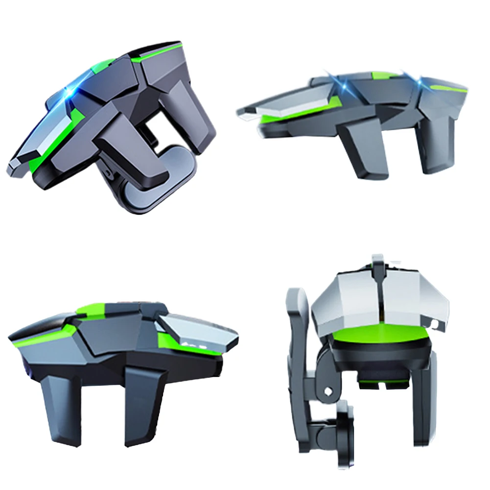 2pcs 6 Finger Gamepad Joystick for PUBG Phone Game Controller Aim Shooting Gaming Trigger for Android IPhone Gamepad
