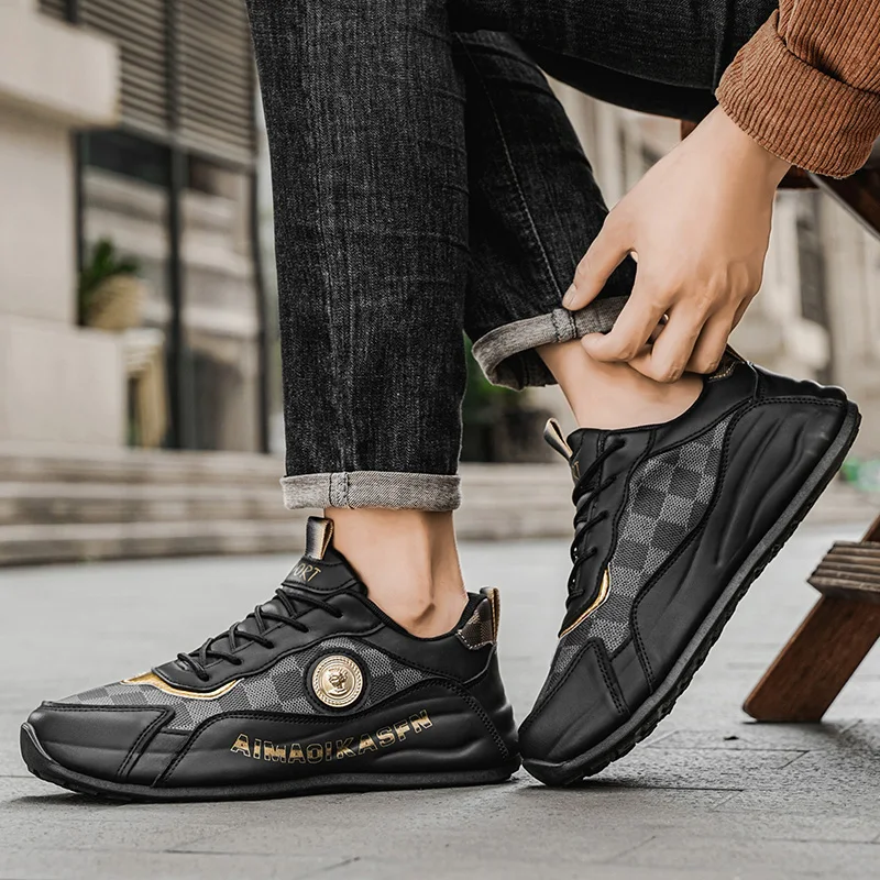 أحذية رياضية كاجوال خفيفة الوزن بنعال سميكة ومعالجات ناعمة - أحذية عصرية متعددة الاستخدامات وتعزز الارتفاع للرجال
