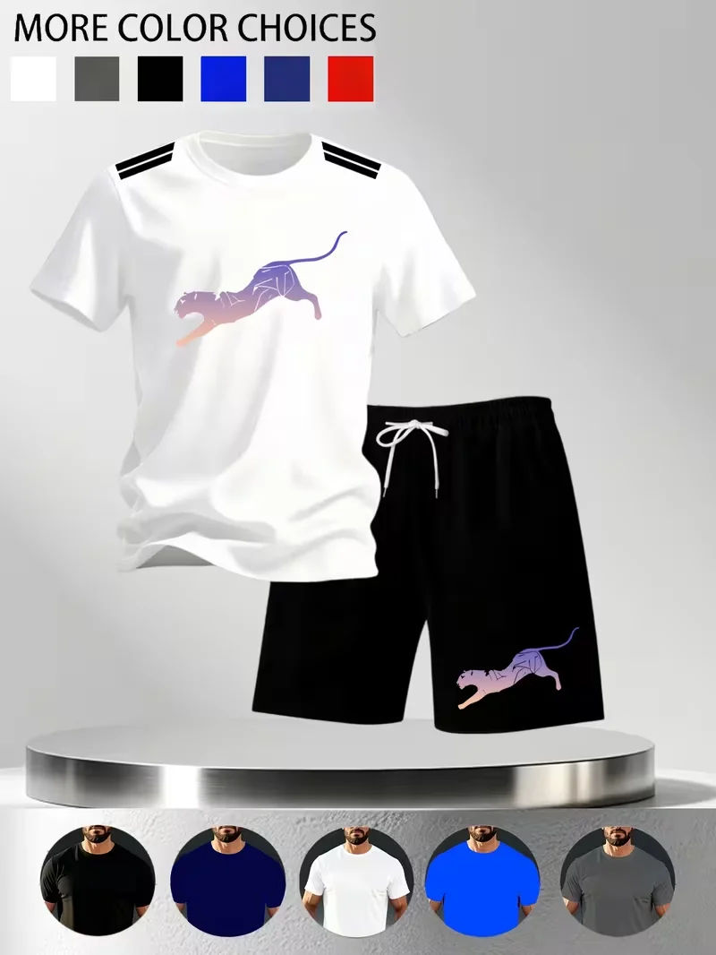 

New Street Trendy Men's Summer Breathable Sportswear Short Sleeve Shorts Lightweight Quick Drying Comfortable Fashionable Sports