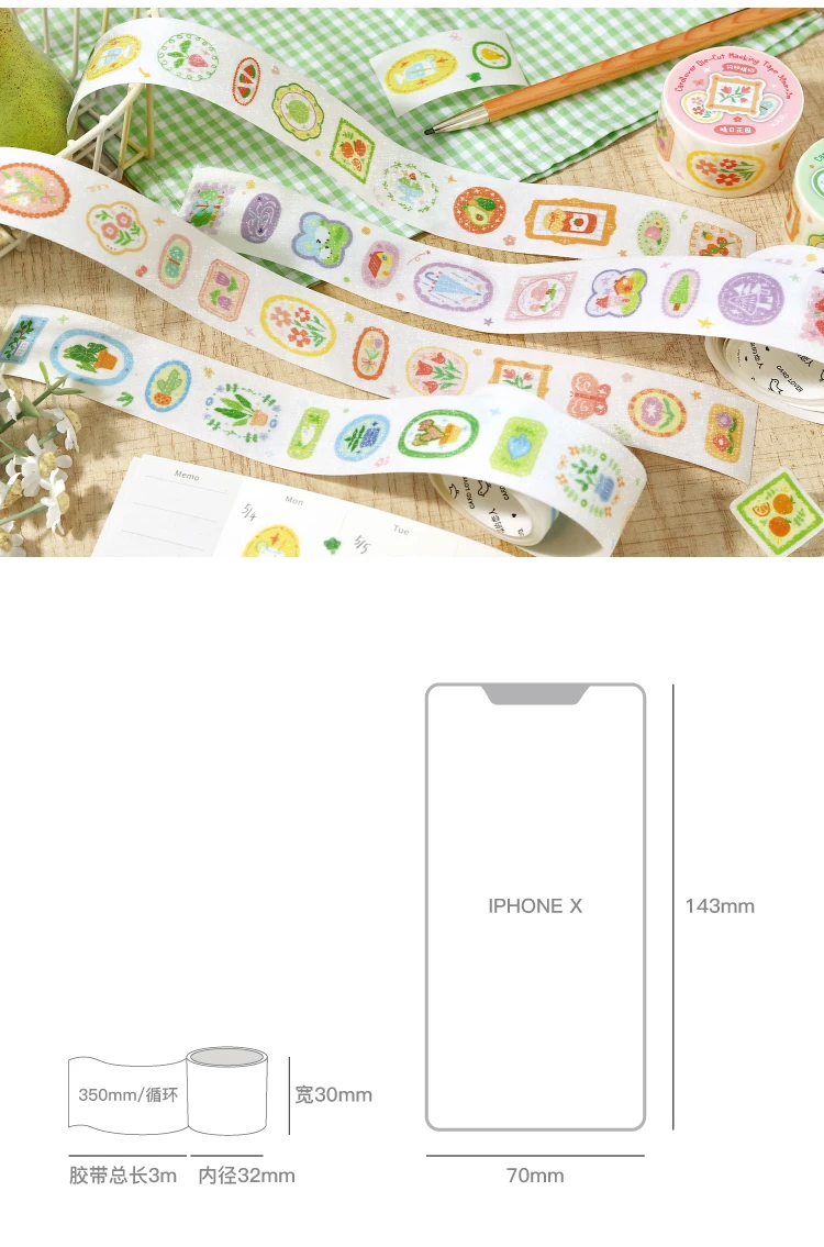 1–6 Rollen Washi-Tapes im frischen und süßen Stil, Scrapbooking-Aufkleber, Material, perfekt für Bastelarbeiten, DIY, Scrapbooking, Journaling-Zubehör – Detail 12