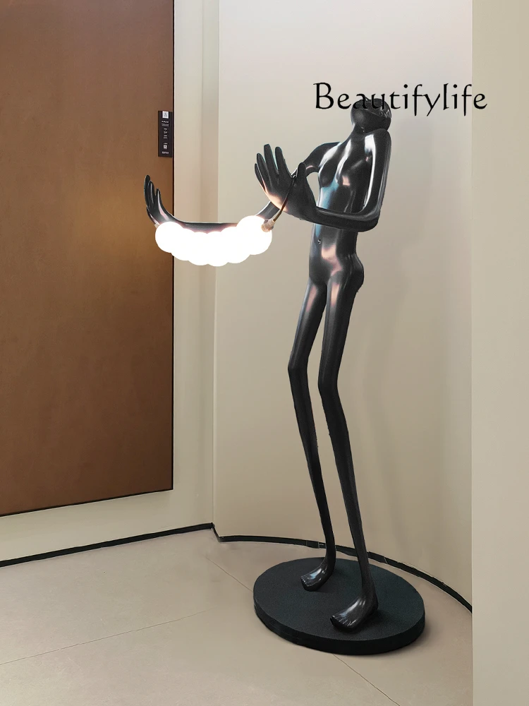 Nordic Creative Human-Shaped Art Sculpture Floor Lamp Hug Home Exhibition Hall Artwork Large Ornaments