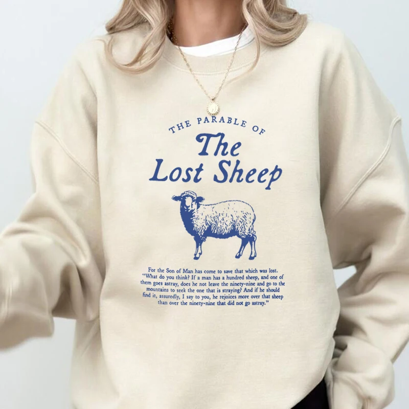 Parable of The Lost Sheep Bible Verse Sweatshirt Faith Based Worship Gospel Hooded Christian Clothes Catholic Religious