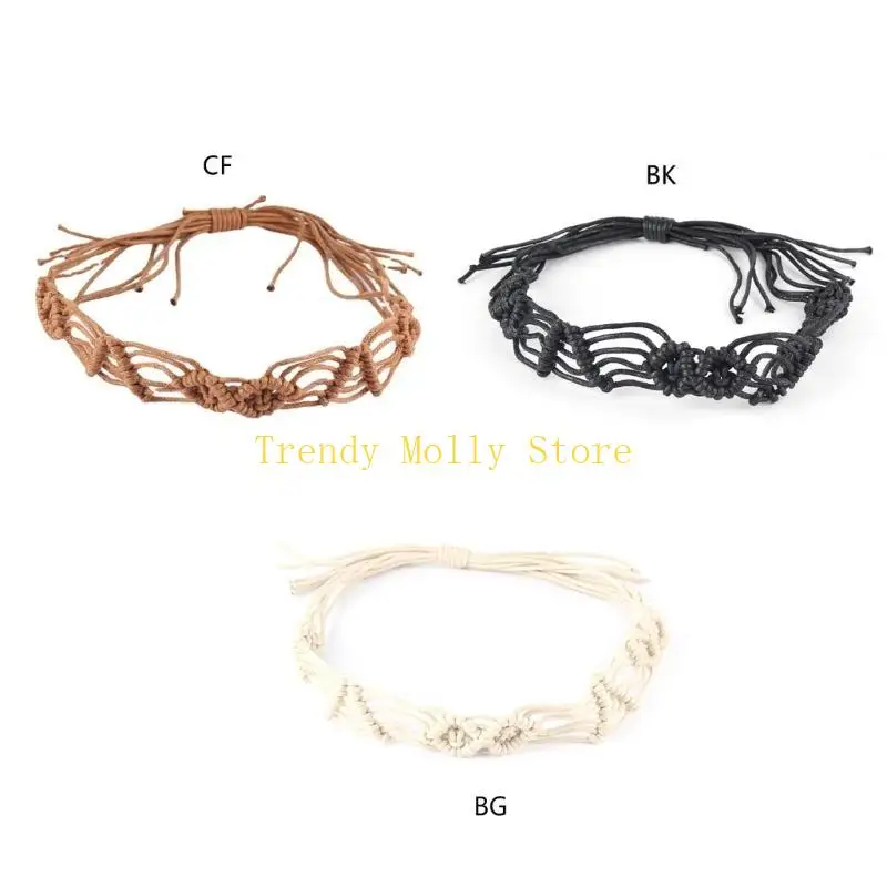 N5KB Banda para Sombrero Paja, Corbata para Cabello Boho, Pulsera Boho, Banda para Sombrero Boho, Banda para Sombrero