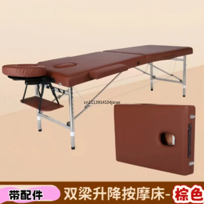 Stainless Steel Folding Massage Bed, Portable Beauty Bed, Folding Physiotherapy Spa Bed for Chinese Medicine Therapy