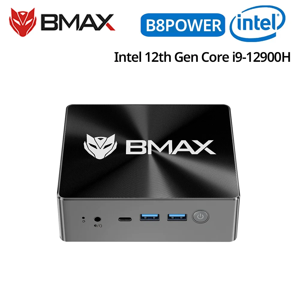 Bmax-ミニPCB8Power,intel 12gen,コアI9-12900H, Windows 11, 24GB RAM, 1テラバイトSSD, HDMI, USB, Bluetooth,wifi 6,コンピュータータイプc