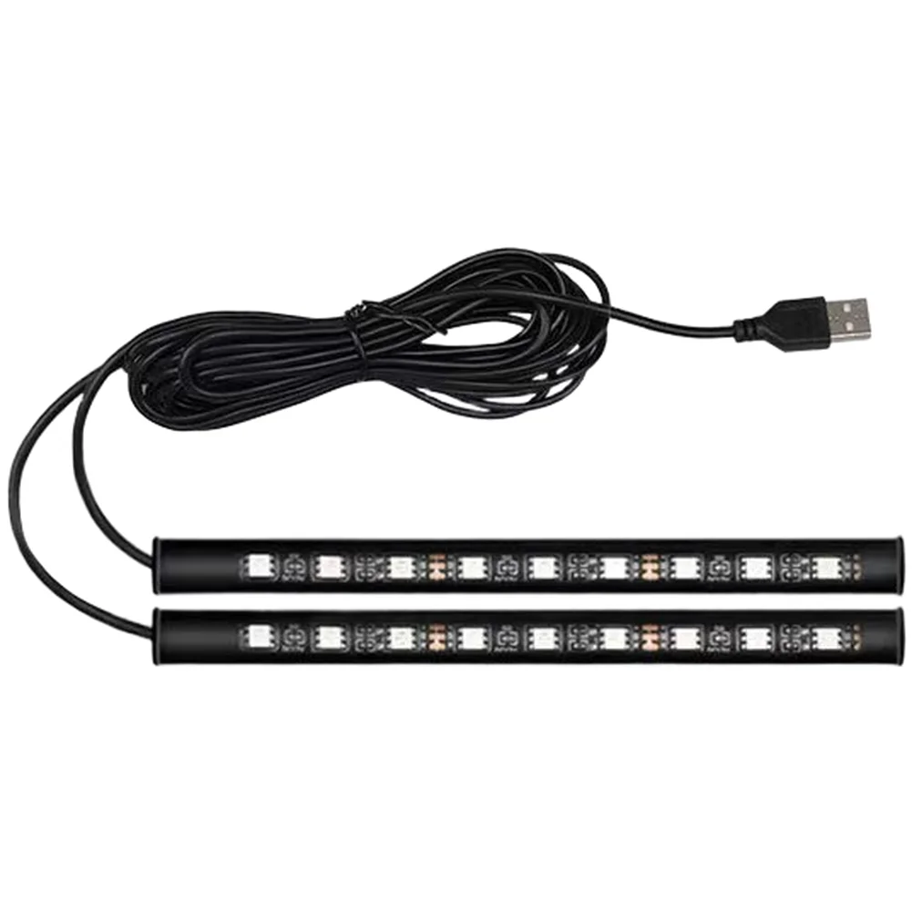 

Car Interior Ambient Lighting 18 LED USB Powered Footwell Light For Decorative Single Color Effect Accessories