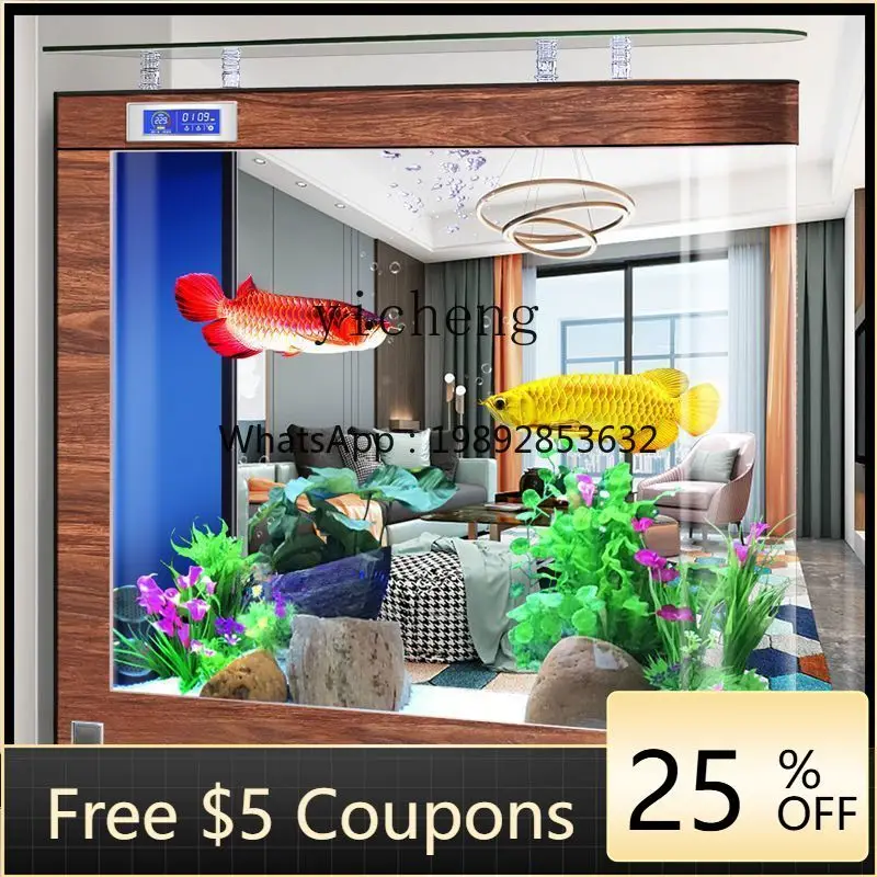 

YG TV cabinet fish tank living room household air ultra-narrow fish tank new Chinese full set of goldfish heightening