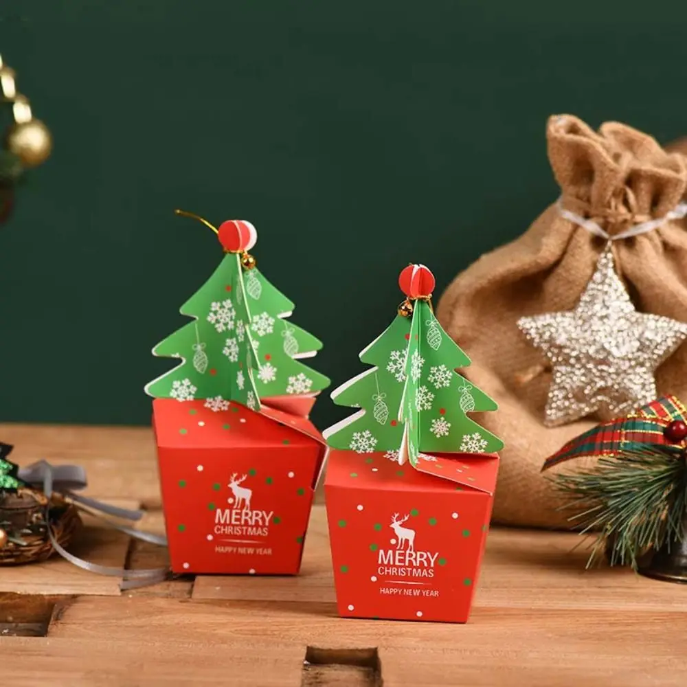 

10 Pcs Paper Christmas Tree Candy Box DIY Large Capacity Christmas Gift Box Eco-friendly Reusable Gift Packaging Box Kids