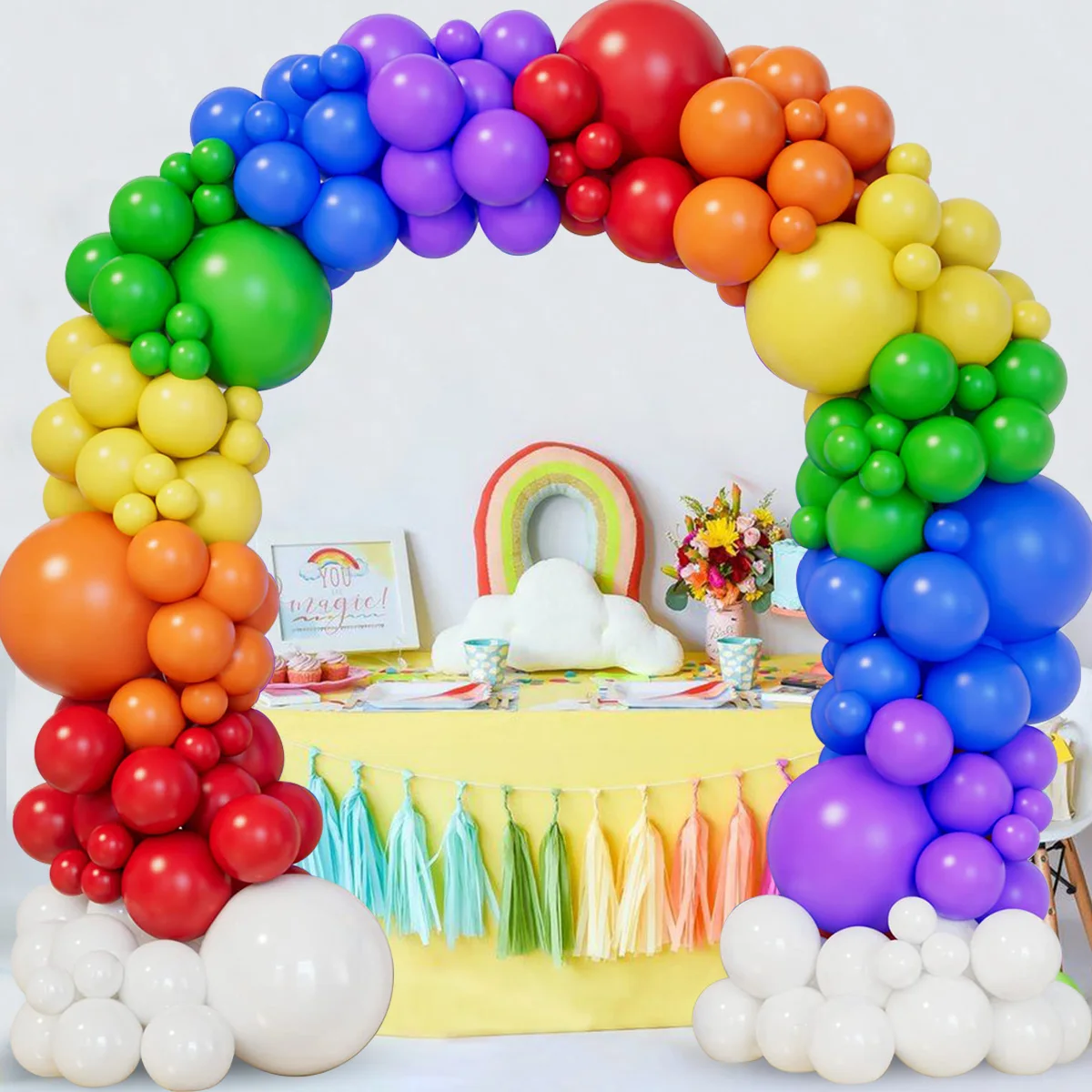 Colorful Rainbow Balloon Garland Arch Kit Wedding Birthday Party Decoration Kids Baby Shower Decor Multicolor Latex Ballons