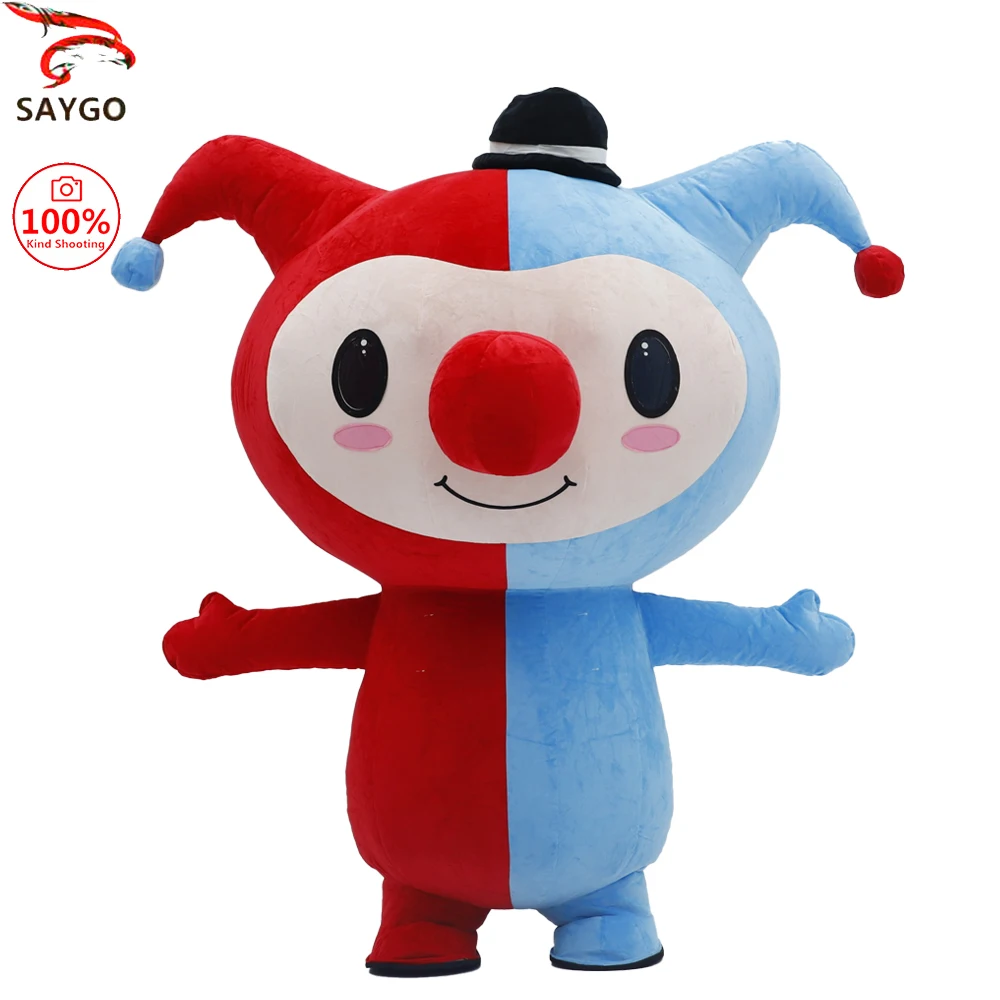 

SAYGO Inflatable Red and Blue Clown Costume Mascot Parade Adult Character Cosplay Halloween Party Event Plush Set