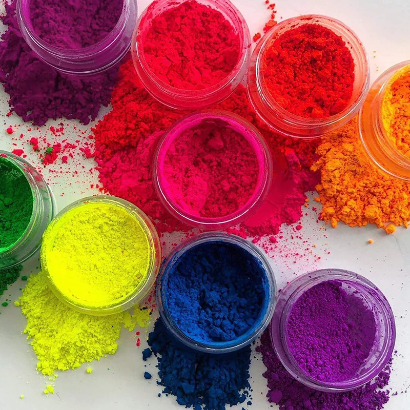 16 Bottles Neon Phosphor Powder Nail Glitter Fluorescent Powder Soap Dye Matte Eyeshadow Powder Manicure Nails Art Charming Dust