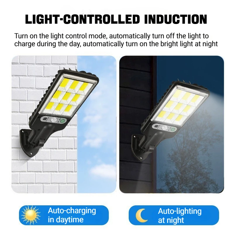 Solar Security Lights Outdoor 3 Modes Motion Sensor,Large Battery&IP65 Waterproof, LED Wall Lamp for Courtyard/Terrace/Driveway