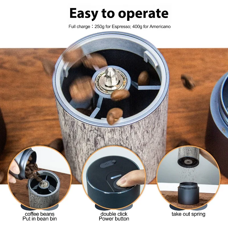 2025CERA + مطحنة حبوب قهوة اسبريسو كهربائية، مطحنة قهوة محمولة من الفولاذ المقاوم للصدأ