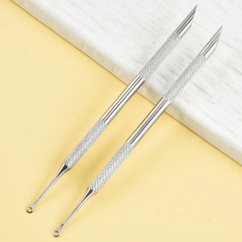 【Y】Stainless Steel Cuticle Pusher With Scraper Dual-Function Tool For Cuticle Care And Nail Edge Cleaning Reusable