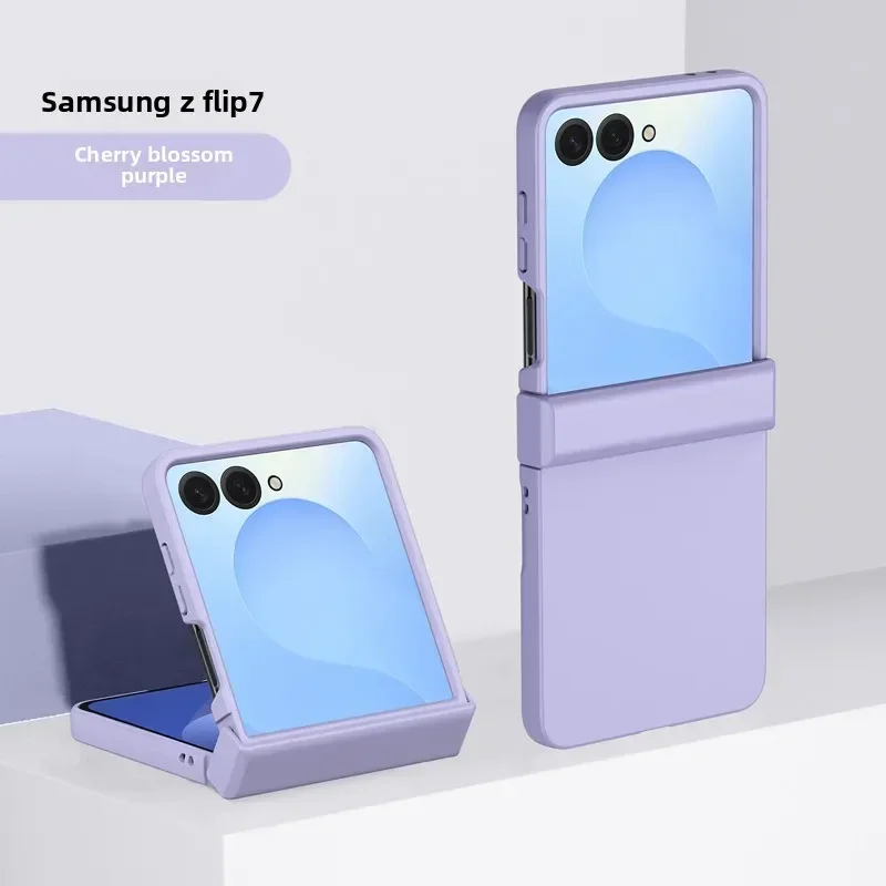 Phone Case for Samsung Z Flip 8 7 6 5 4 3 Flip7 Flip6 Flip5 Flip4 5G Hinge Protective Cover Solid Color Fully Wrapped Skin Feel