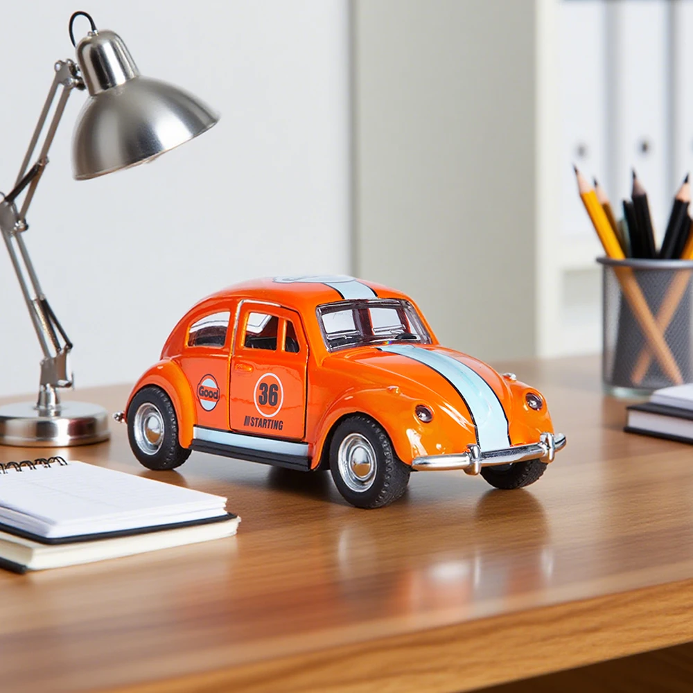 1:36 ハロウィン パンプキン オレンジ ビートル 合金 ダイキャスト 塗装済み レーシングカー プルバック式 開閉可能 ミニチュアカー 子供用おもちゃの車 男の子へのギフト 装飾品 クリスマスギフト