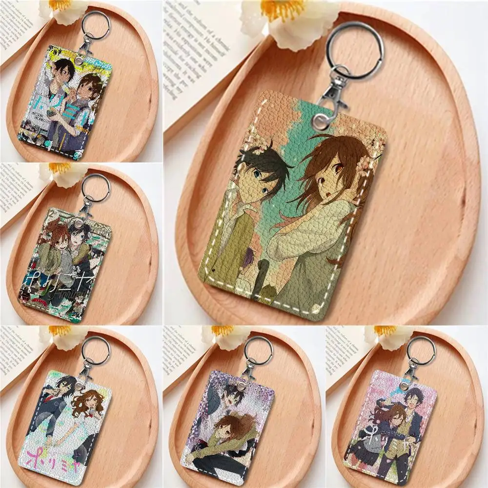 

Horimiya Anime Card Holde Applicable To Credit Cards Bus Card Soft Leather Rectangular Keychain Protective Cover