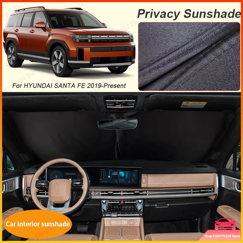 

Car Black Windows Privacy Sunshade For Hyundai Santa FE 2019-Present Anti-UV Heat Insulation Protect Cover Interior Accessories