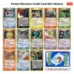 27 Options PTCG EX Series Credit Card Skin Stickers Pikachu Charizard Sticker for VISA Credit Card Debit Bus No Adhesive Residue