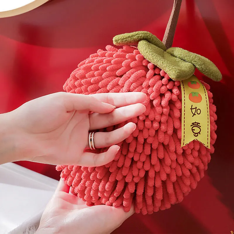 Cute Hand Towel Kitchen Bathroom Red Hand Ball with Hanging Loop Quick Drying Soft Absorbent Towel Home Decoration New