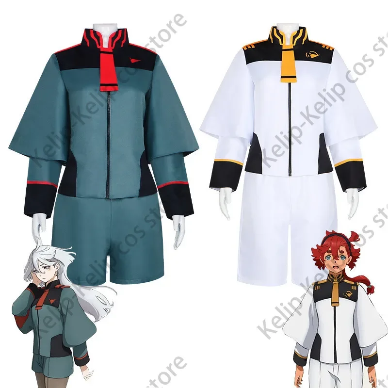 Anime Mobiele Pak Gundam: De Heks Uit Kwik Suletta Miorine Rebran Cosplay Kostuum Pruik Volwassen Man Halloween Uniform