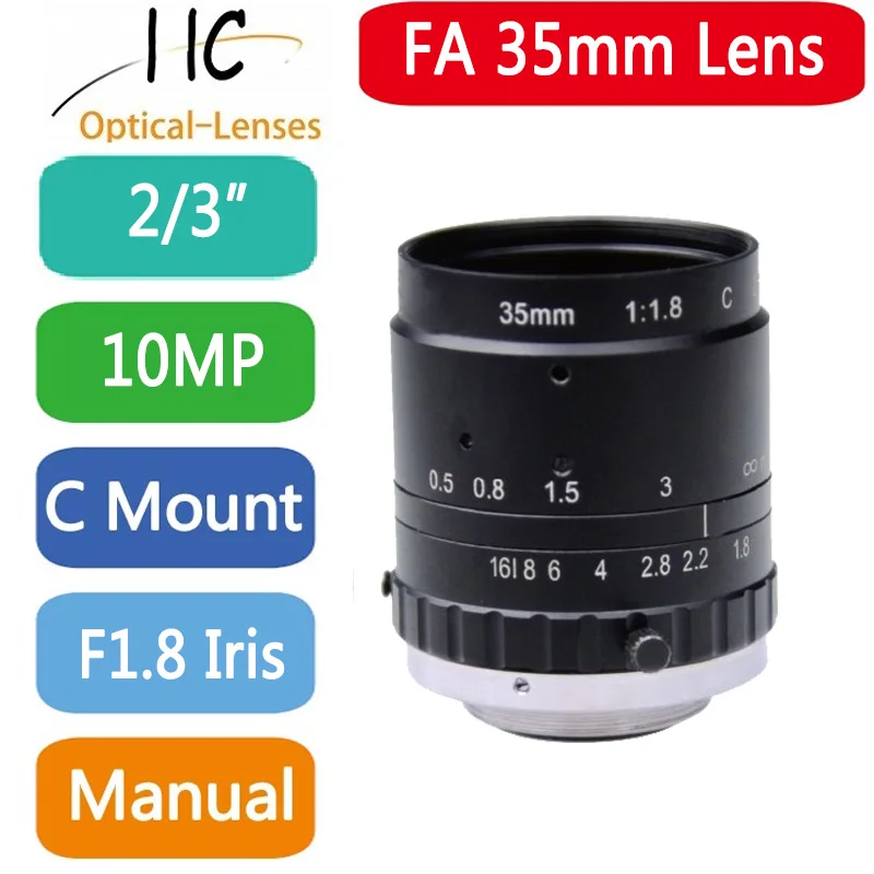 

3518M10M 10 Mega Pixel C-Mount 35mm 2/3" FA / Machine Vision fixed focal length lenses Industrial camera Lens