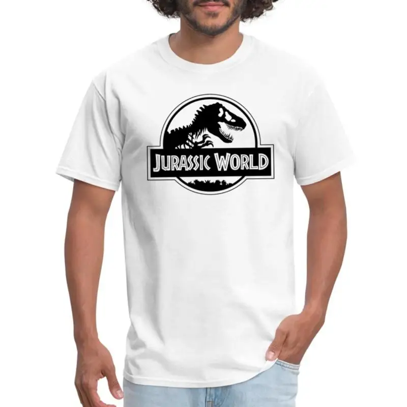Logotipo clásico de Jurassic World en camiseta negra para hombre