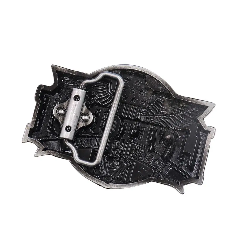 معدن النسر جديد حزام رجالي مشبك الأحمر المينا رسالة لايف لركوب الخيل للعيش مشبك بيوتر الأسود هدية عيد ميلاد الجينز الديكور