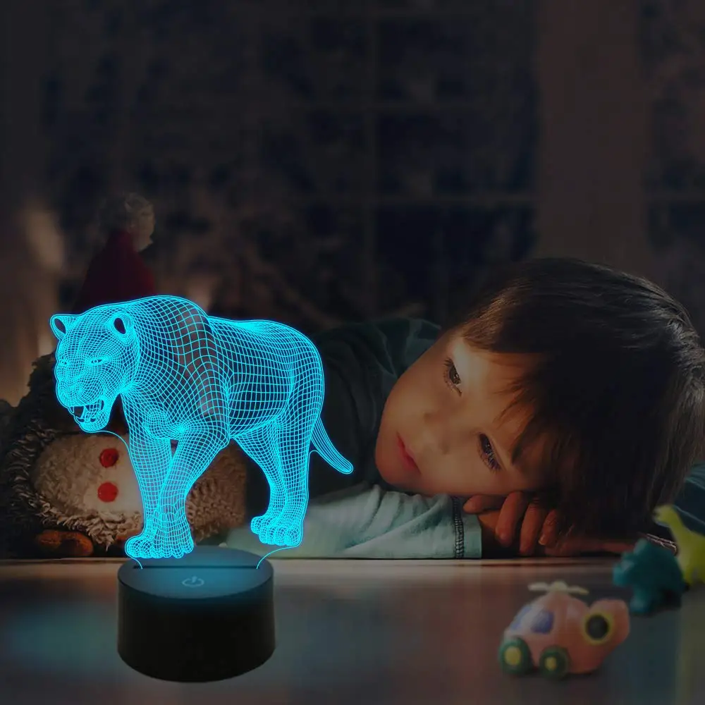 Lampe de chevet 3D en forme de grand chat pour enfants, lampe de chevet avec 16 couleurs changeantes, cadeau de noël, d'halloween, d'anniversaire, pour bébé garçon