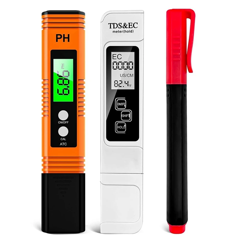 

Water Testing Kit:TDS Meter,PH Pens,Mineral Content-Accurate, Smart Chip Technology For Hydroponics, Household Drinking-AT93