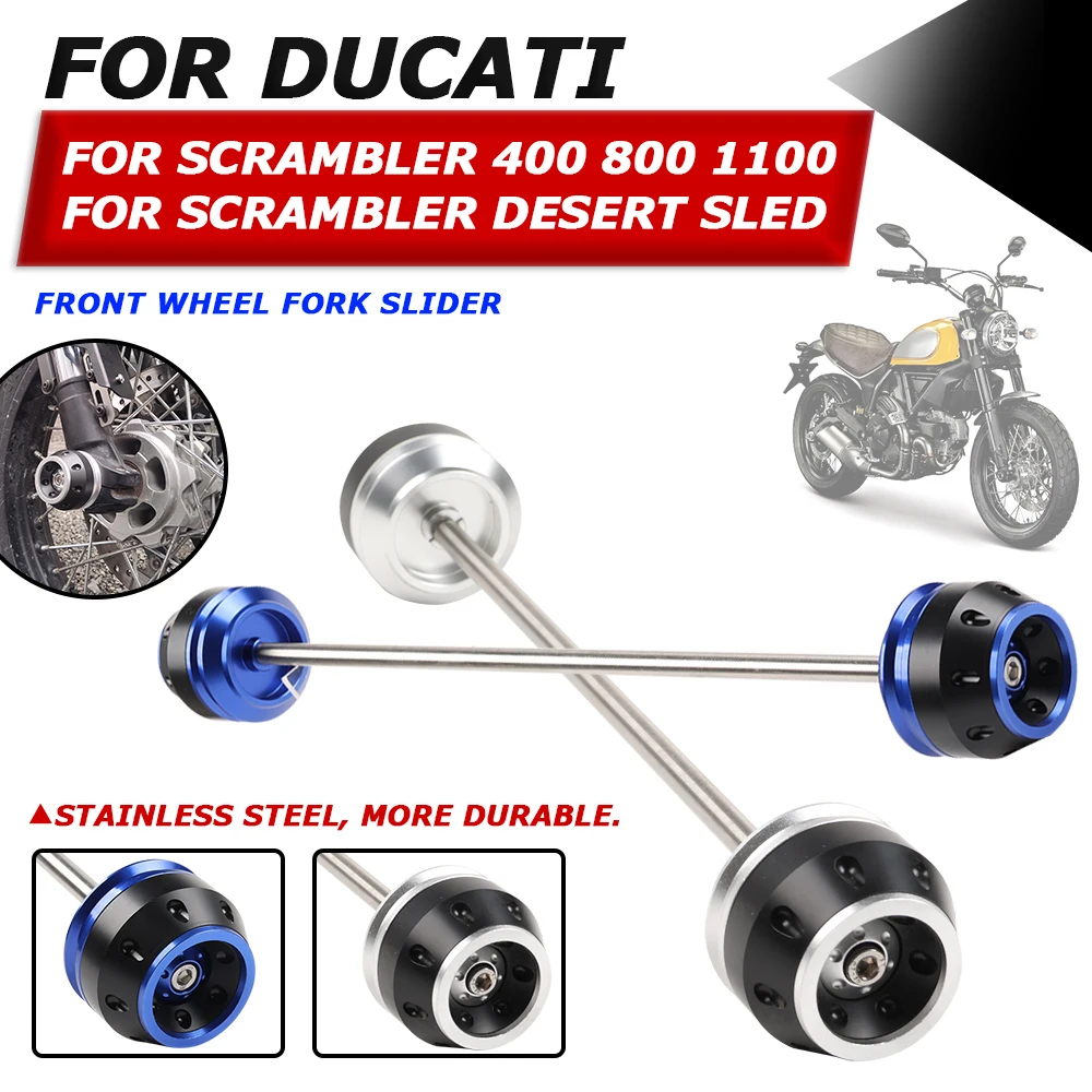 

For Ducati Scrambler 800 1100 400 Desert Sled Scrambler800 Motorcycle Accessories Front Wheel Fork Axle Crash Sliders Protector