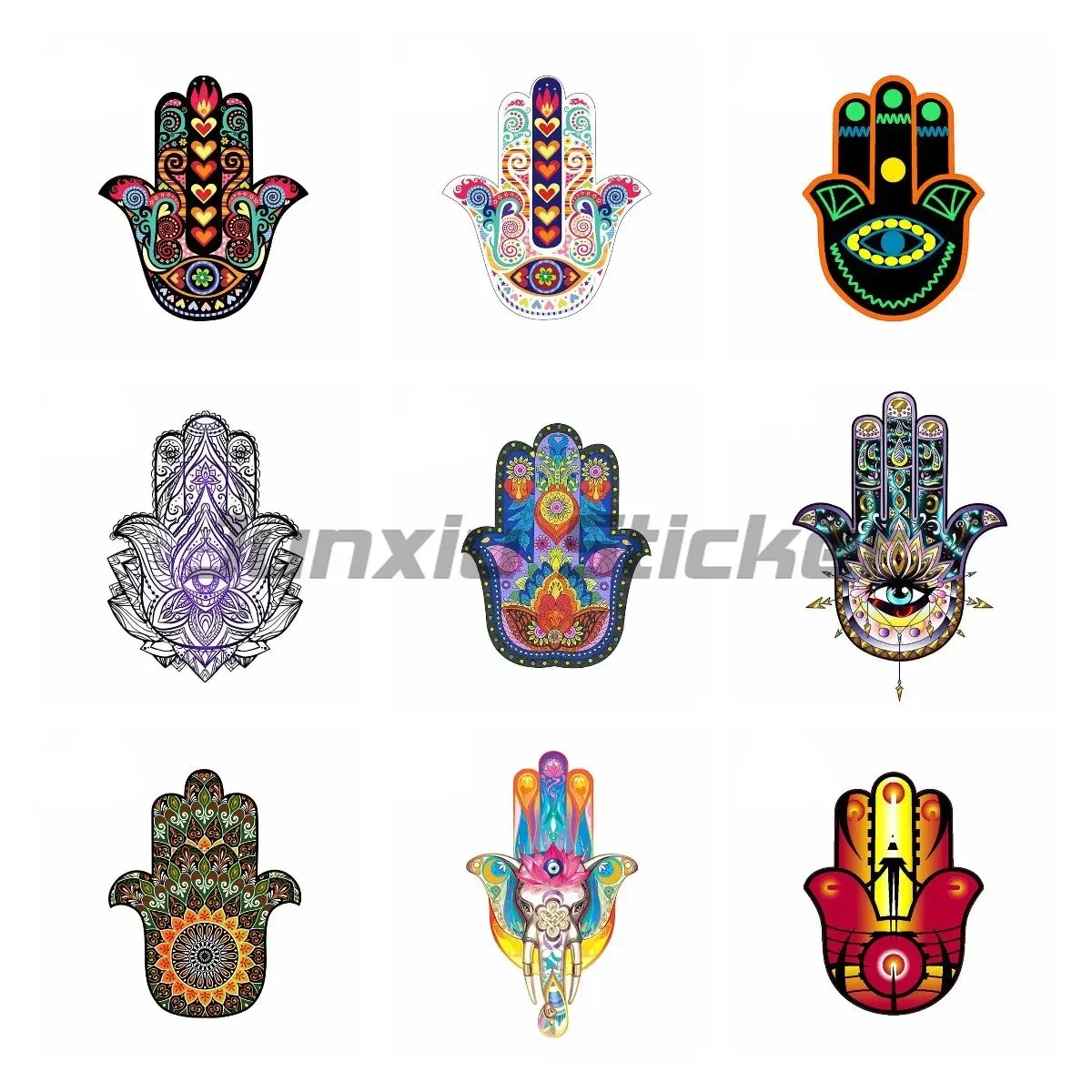 

Hamsa Hand Car Bumper Stickers Vinyl Material Decal Laptop Windows Motorcycle for VAN JDM RV Decoration