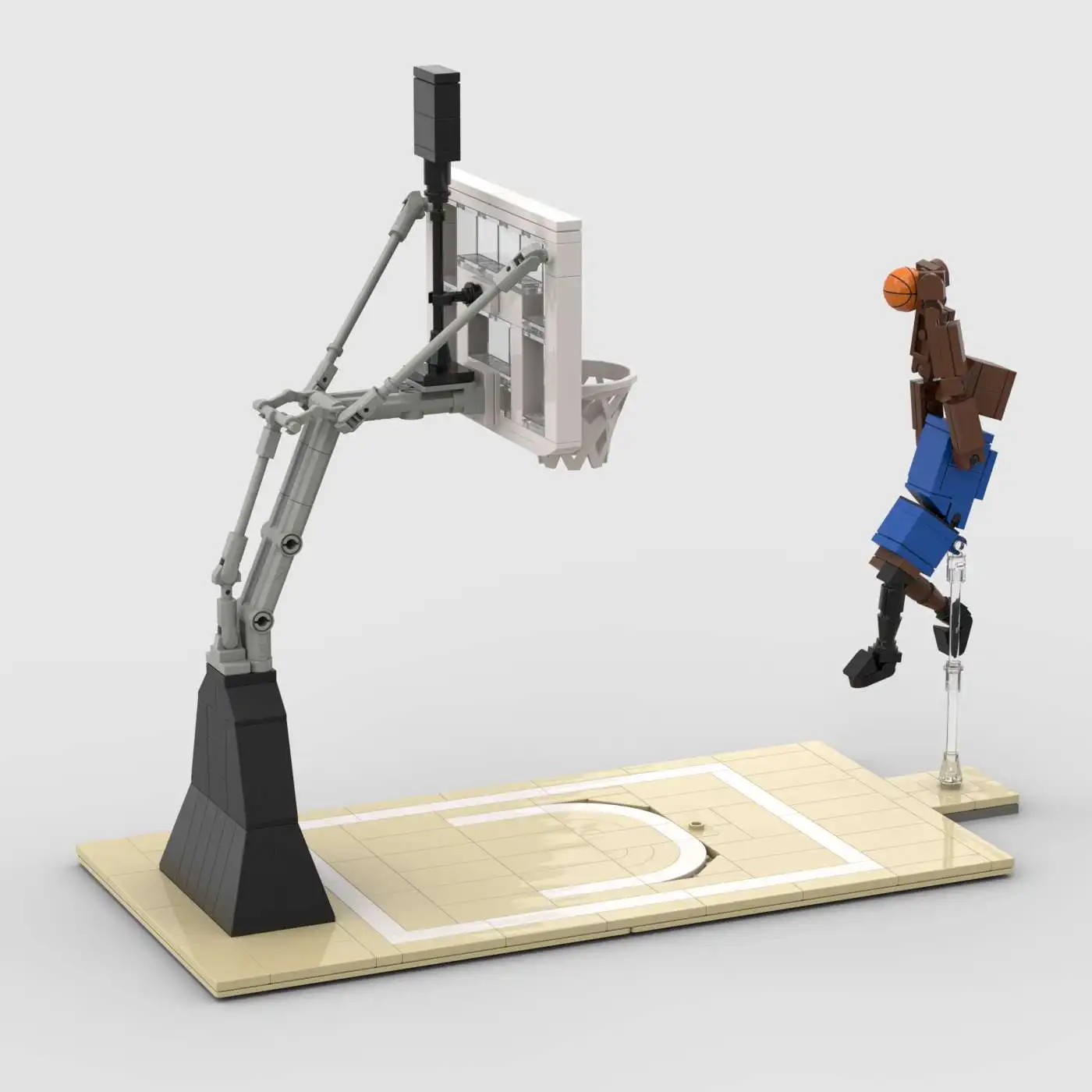 MOC Baustein Basketballplatz All-Star Kombination Kinder Dekorative Spielzeugbausteine Set für Spielzimmerdekoration – Detail 3