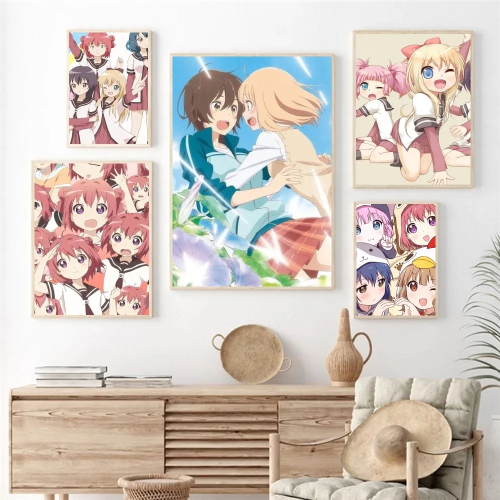 1pc Anime Y-Yuru Yuri Self-adhesive Art Poster Waterproof Paper Sticker Coffee House Bar Room Wall Decor