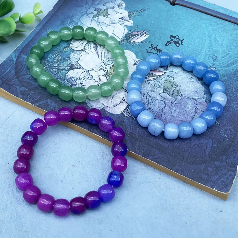

Quartz Rock Old Style Bead Aquamarine Dongling Jade Fashion Bracelet Women