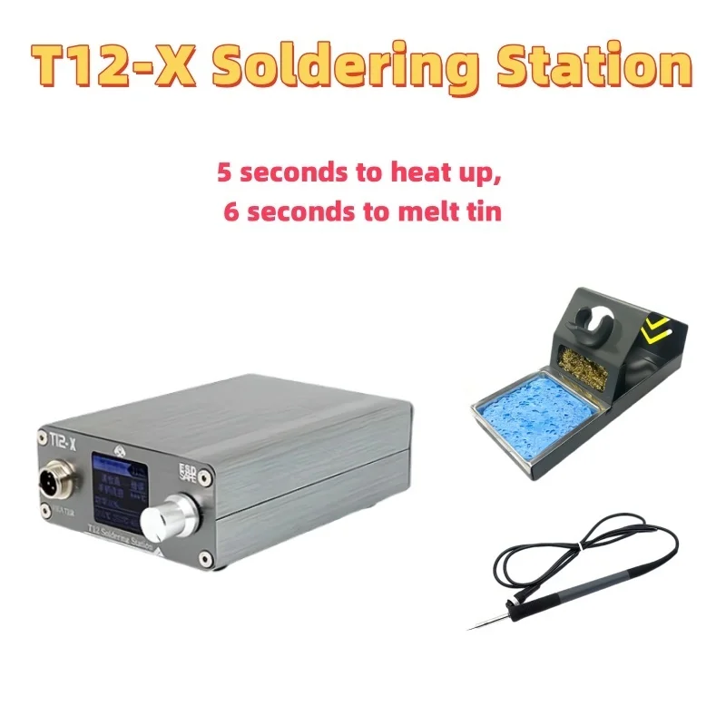 

OSS T12-X Soldering Station Intelligent Electronic Soldering Iron With T12 Tips For PCB Repair Phone Board Welding Repair Tools