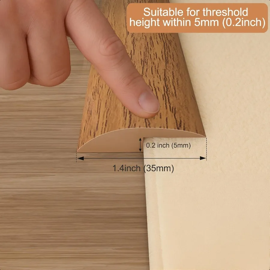 Floor Transition Strip Self AdhesiveCarpet and Flooring Transitions Edging Trim Strip Vinyl Threshold Strip Suitable for Thresh