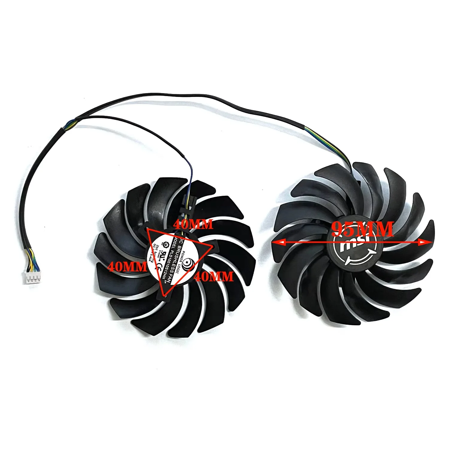 95MM 4PIN PLD10010S12H GTX 1060 GPU Fan for MSI GTX 1060 GeForce GTX 1060 GDDR5X ARMOR OC Graphics Card Replacement Fan