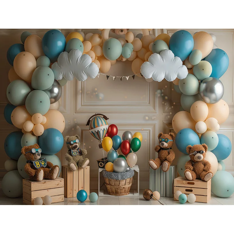 Rainbow Backdrops Adereços para Fotografia, Balões Coloridos Arco, Photo Background, Birthday Party, Unicórnio, Bebê Recém-nascido, DF-06