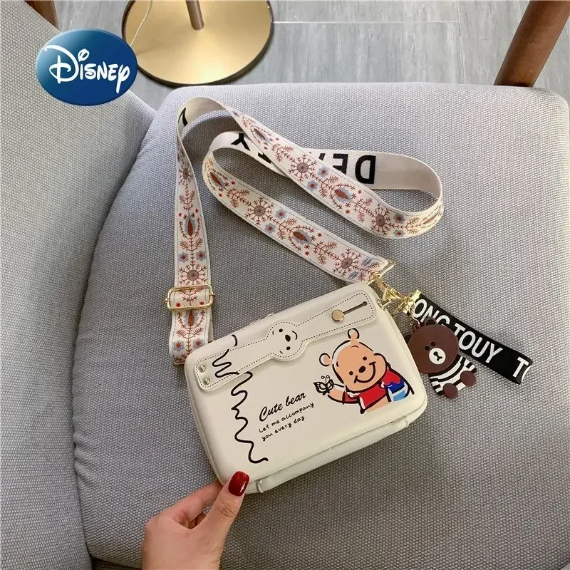 Winnie de Disney The Pooh, nuevo bolso de un hombro tipo bandolera para mujer, bolso bonito de dibujos animados para mujer, bolso de hombro a la moda para chica