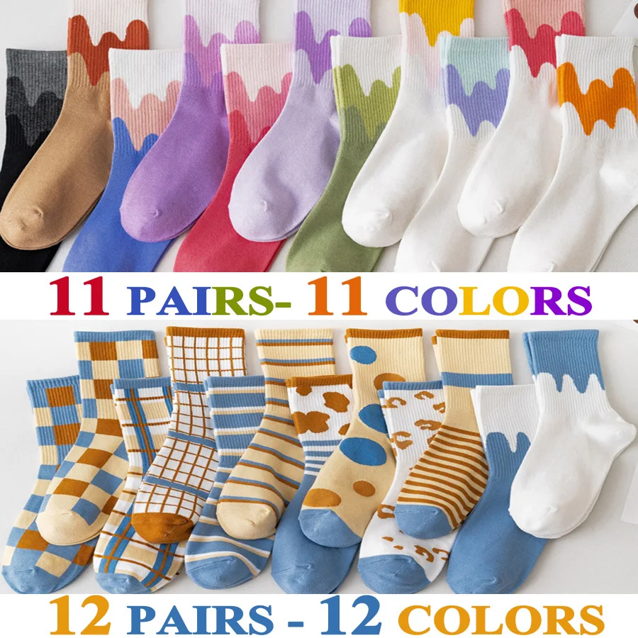 5 Pairs/Lot Cotton Socks Girls Heart Style Pattern Casual Comfortable Long Socks Women Ladies Brand Fashion Sweet Gift Hot Sale