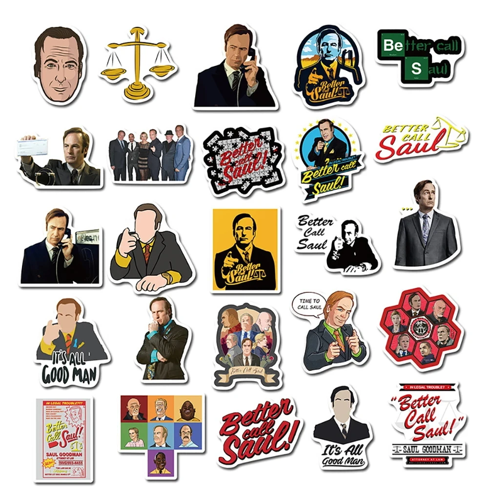 10/30/50pcs Better Call Saul TV Show Stickers DIY Laptop Car Phone Luggage Motor PVC Waterproof Graffiti Decal Toy Kids Sticker